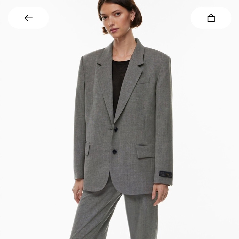 Aritzia Wilfred Francis Oversized Wool Blazer Grey Size L